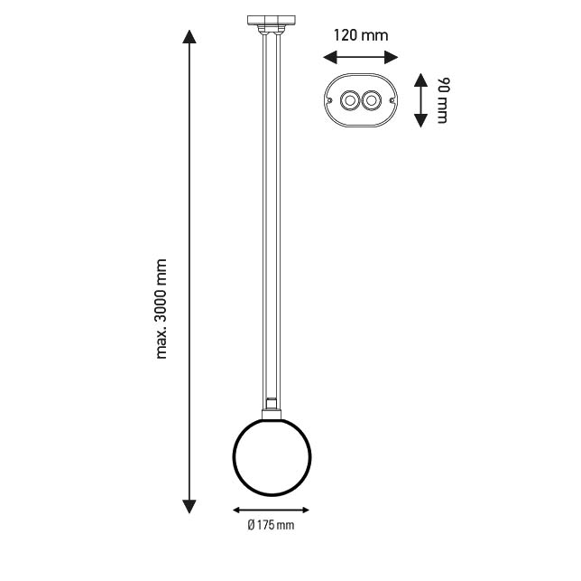 Les Acrobates de Gras N°322 吊燈 – 玻璃球燈罩
