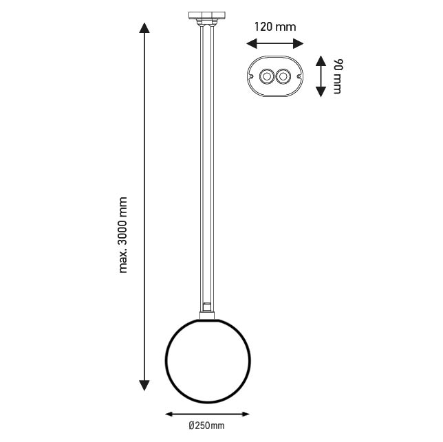 Les Acrobates de Gras N°322 吊燈 – 玻璃球燈罩