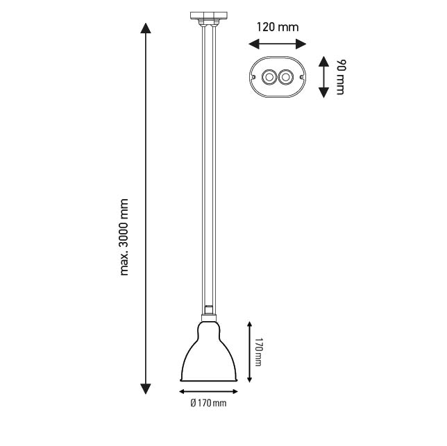 Les Acrobates de Gras N°322 吊燈 – L 圓拱燈罩