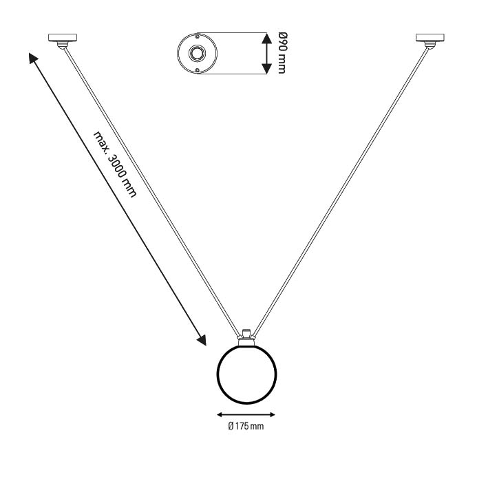 Les Acrobates de Gras N°323 吊燈 – 玻璃球燈罩