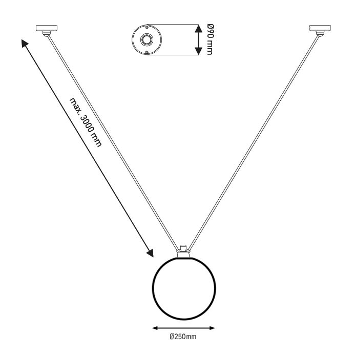 Les Acrobates de Gras N°323 吊燈 – 玻璃球燈罩
