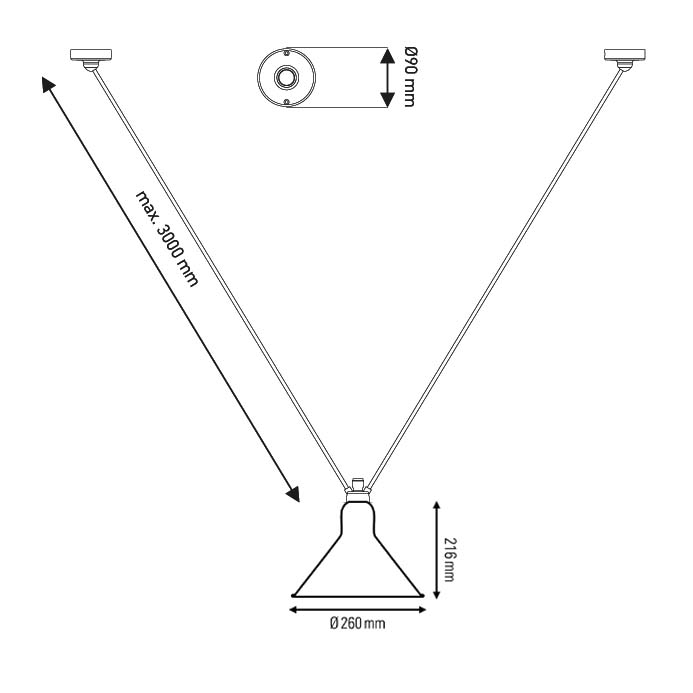 Les Acrobates de Gras N°323 吊燈 – L 錐形燈罩