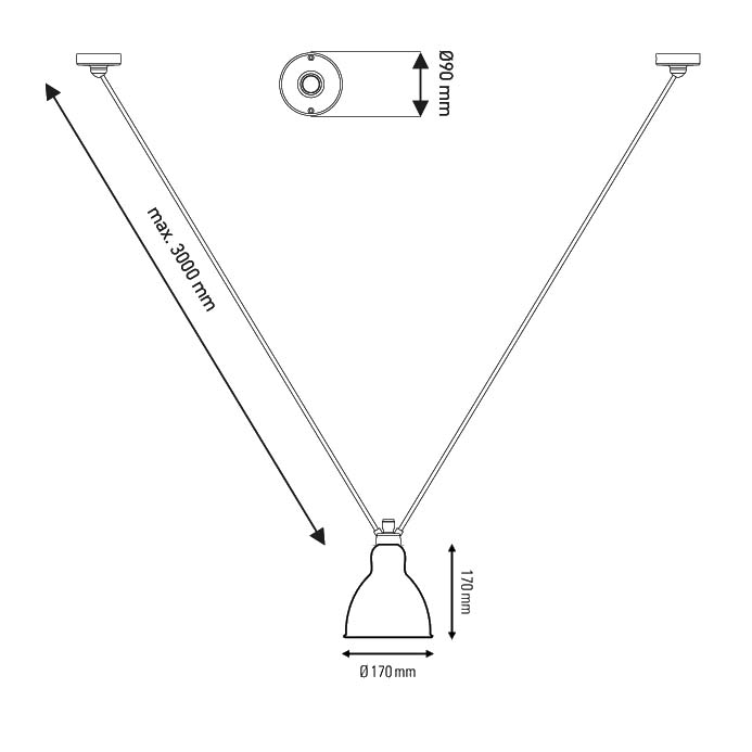 Les Acrobates de Gras N°323 吊燈 – L 圓拱燈罩