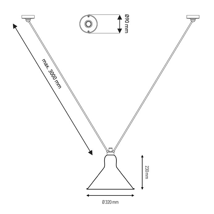 Les Acrobates de Gras N°323 吊燈 – XL 錐形燈罩