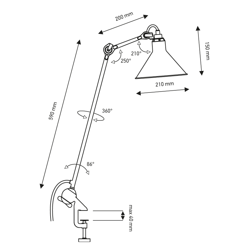 Lampe Gras N°201 夾燈