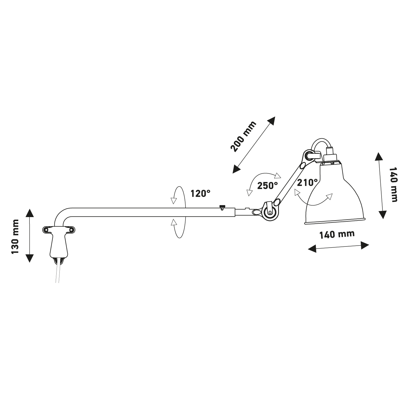 Lampe Gras N°203 壁燈