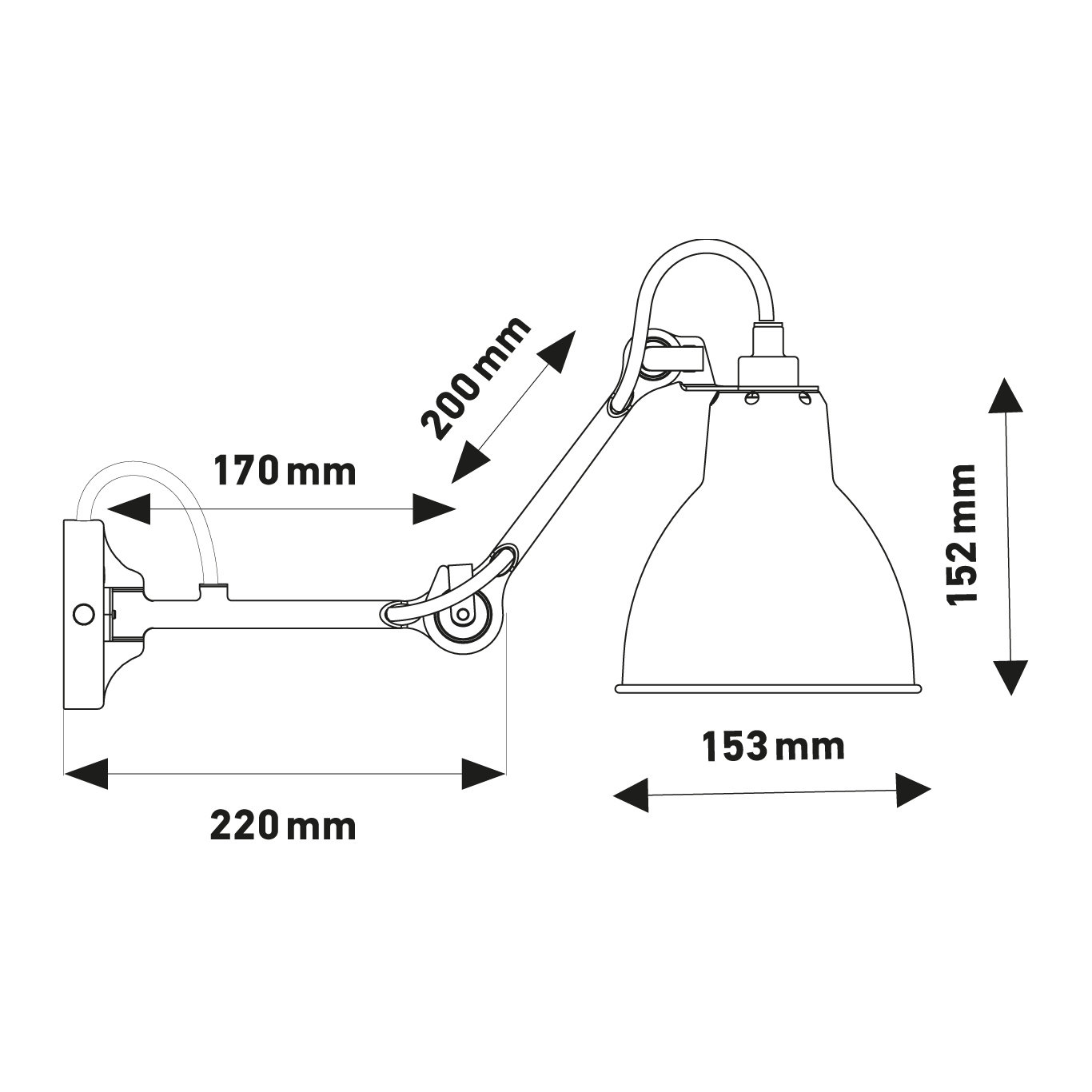 Lampe Gras N°204 壁燈
