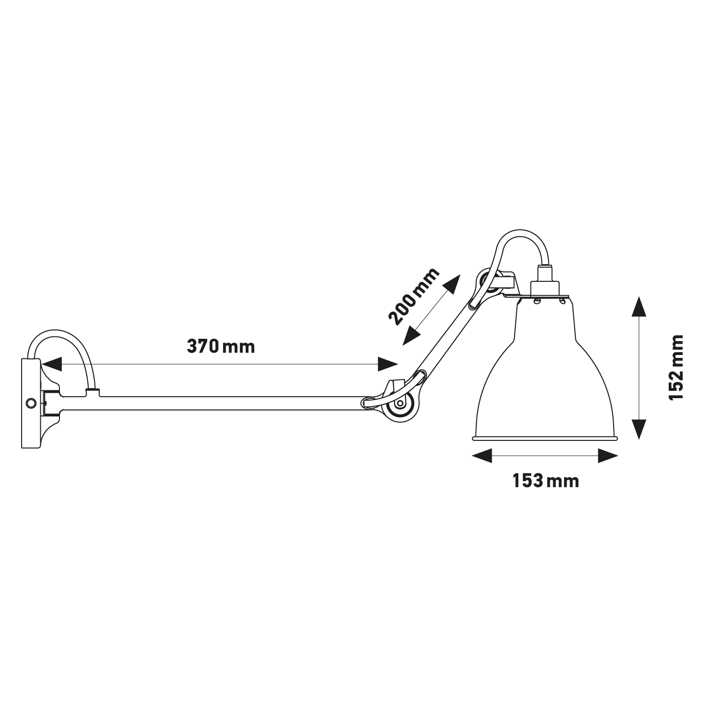 Lampe Gras N°204 L40 壁燈