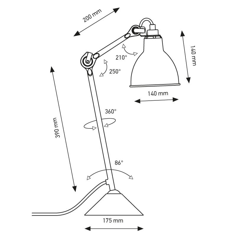 Lampe Gras N°205 桌燈