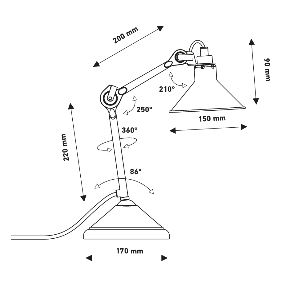 Lampe Gras N°207 桌燈