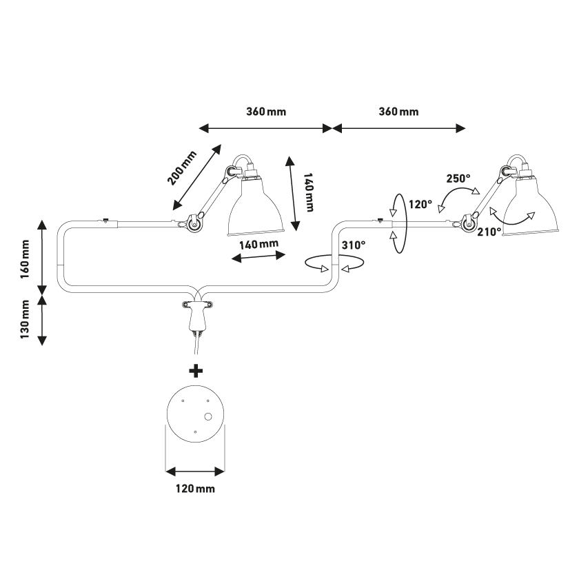 Lampe Gras N°303 壁燈