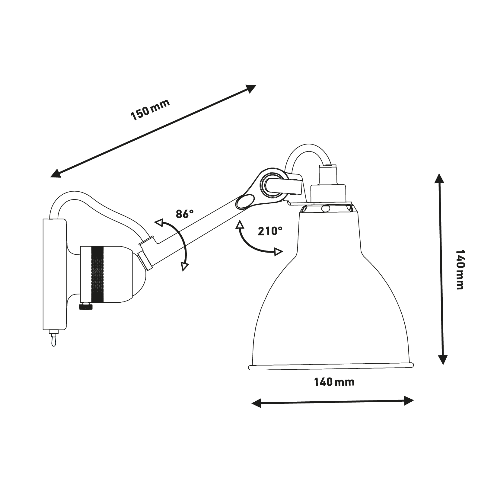 Lampe Gras N°304 壁燈