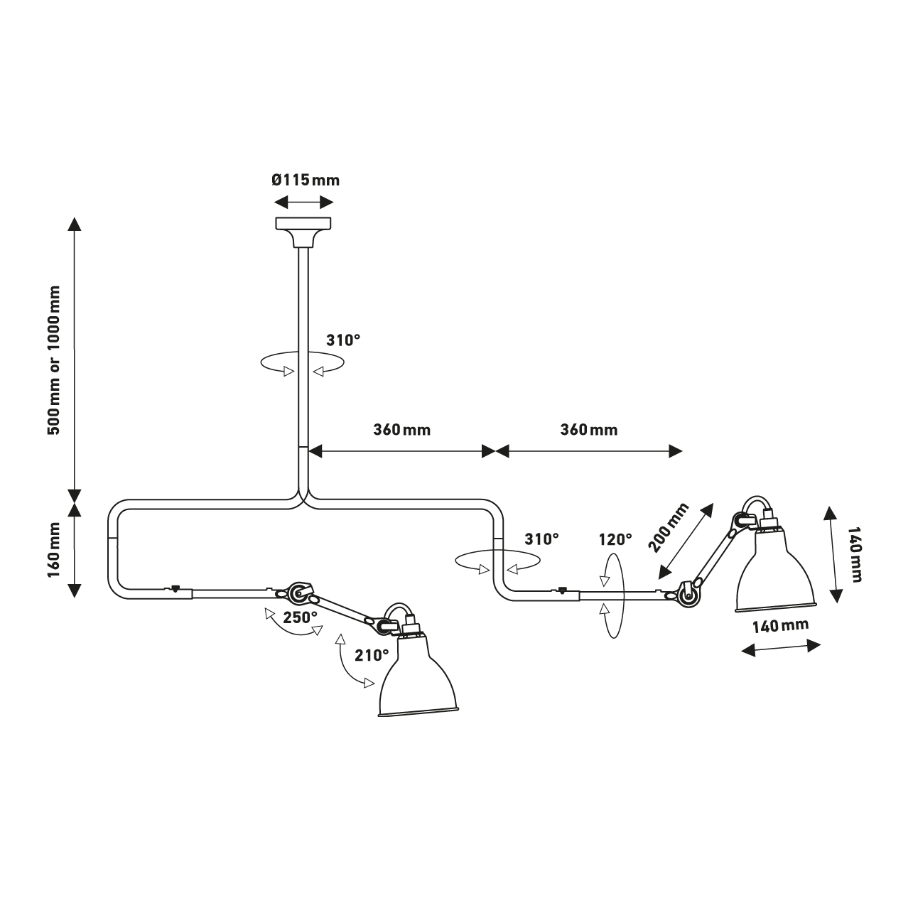 Lampe Gras N°312 吸頂吊燈