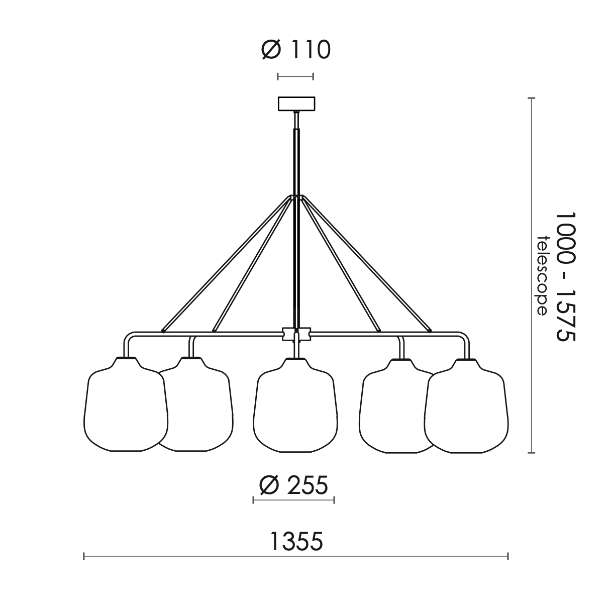 Holborn 5 吸頂吊燈