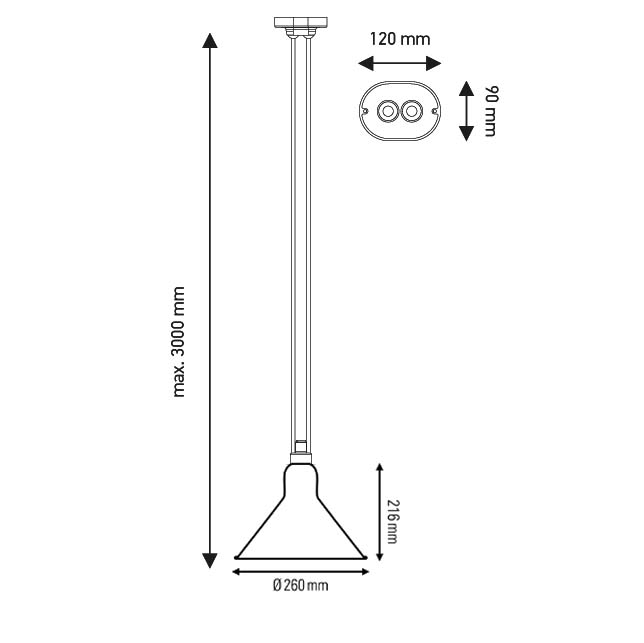 Les Acrobates de Gras N°322 吊燈 – L 錐形燈罩