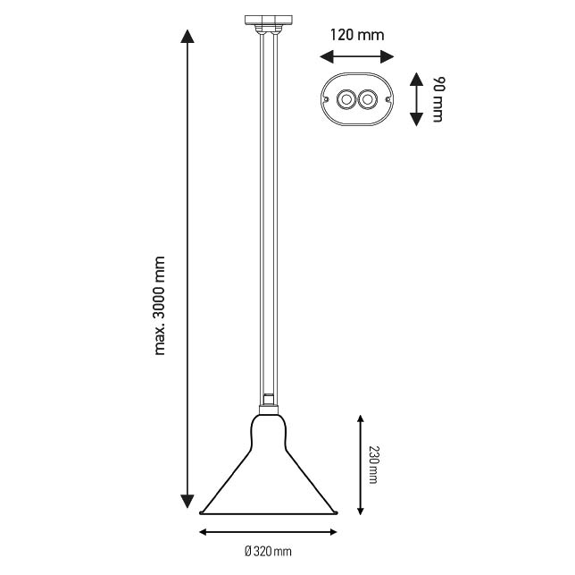Les Acrobates de Gras N°322 吊燈 – XL 錐形燈罩