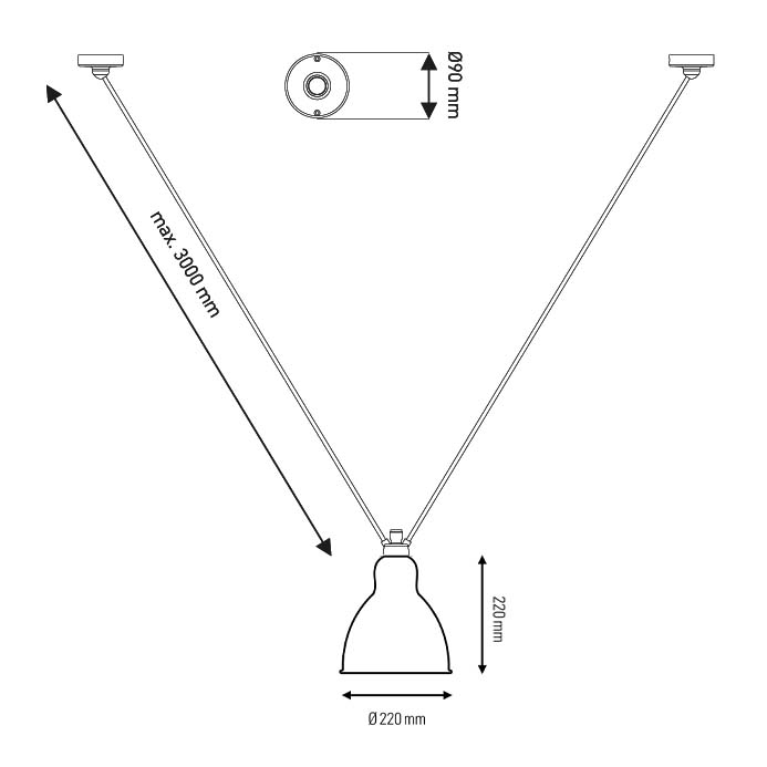 Les Acrobates de Gras N°323 吊燈 – XL 圓拱燈罩